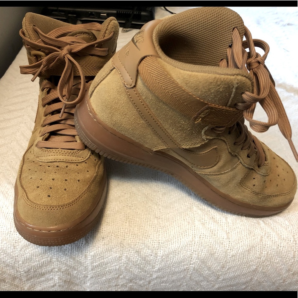 Nike Kids High-Top Sneakers Tan Brown